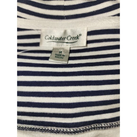 Womens Coldwater Creek zip front white hoodie sz M - Picture 7 of 9